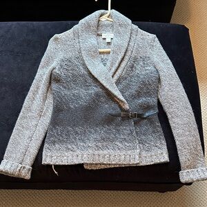 LOFT Silver Textured Shawl Collar Blazer